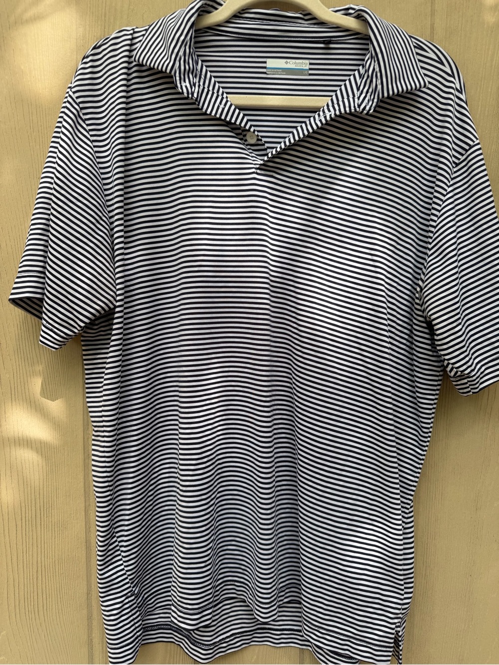 Columbia Men’s Golf Navy & White Striped Polo Shirt